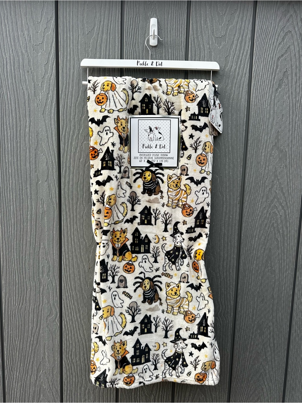 Dogs in Costumes - Pickle & Dot Plush Throw Blanket NWT